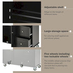 White Rolling Kitchen Island Solid Wood Top, Locking Wheels, Storage & More