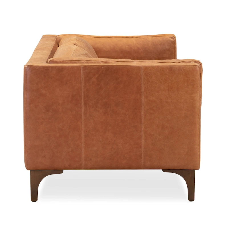 Poly & Bark Argan 93 Sofa in Cognac Tan - Full Grain Genuine Italian Leather