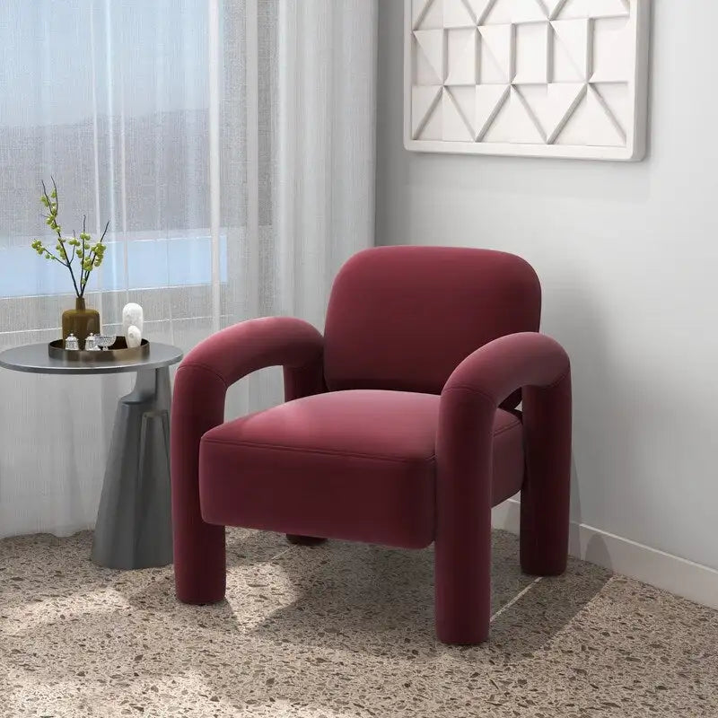 SEYNAR Mid-Century Modern Velvet Upholstered Accent Chair for Living Room