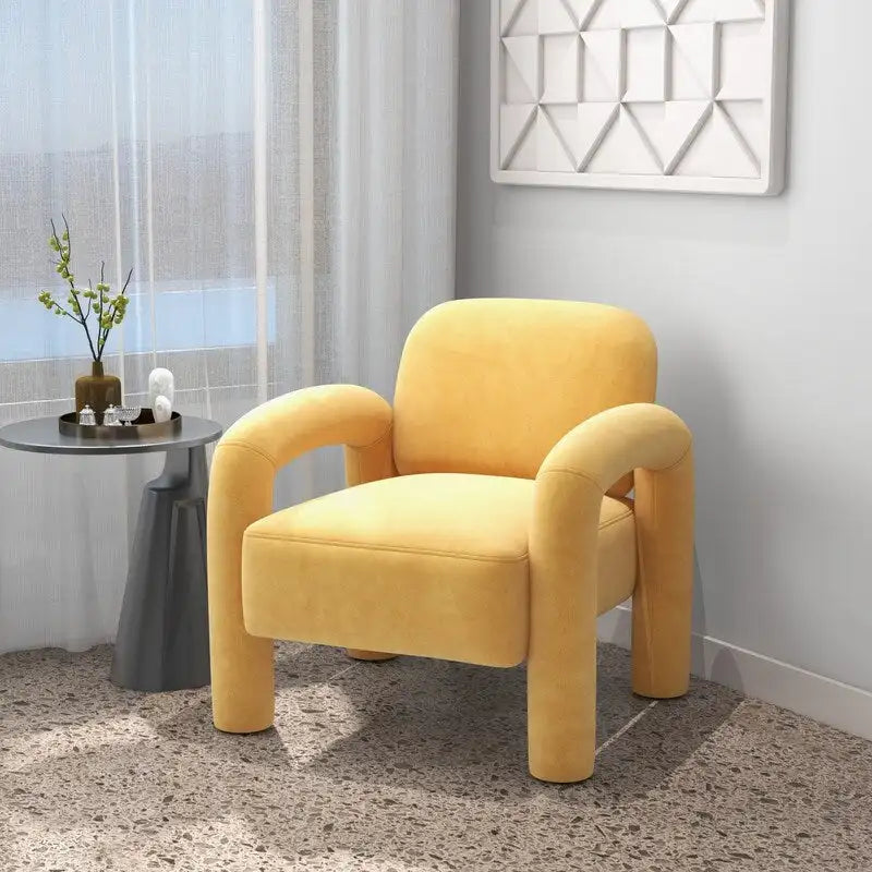 SEYNAR Mid-Century Modern Velvet Upholstered Accent Chair for Living Room