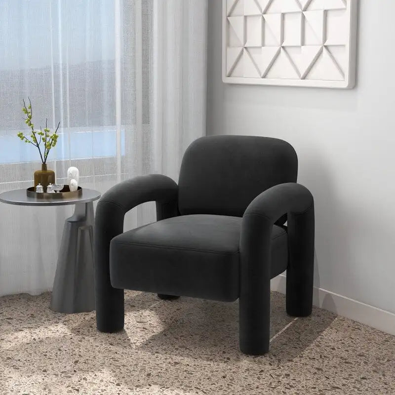SEYNAR Mid-Century Modern Velvet Upholstered Accent Chair for Living Room
