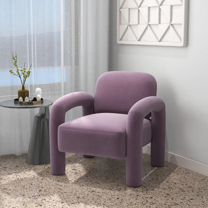 SEYNAR Mid-Century Modern Velvet Upholstered Accent Chair for Living Room