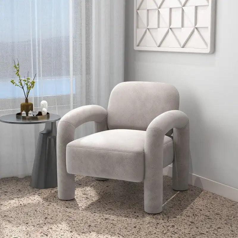 SEYNAR Mid-Century Modern Velvet Upholstered Accent Chair for Living Room