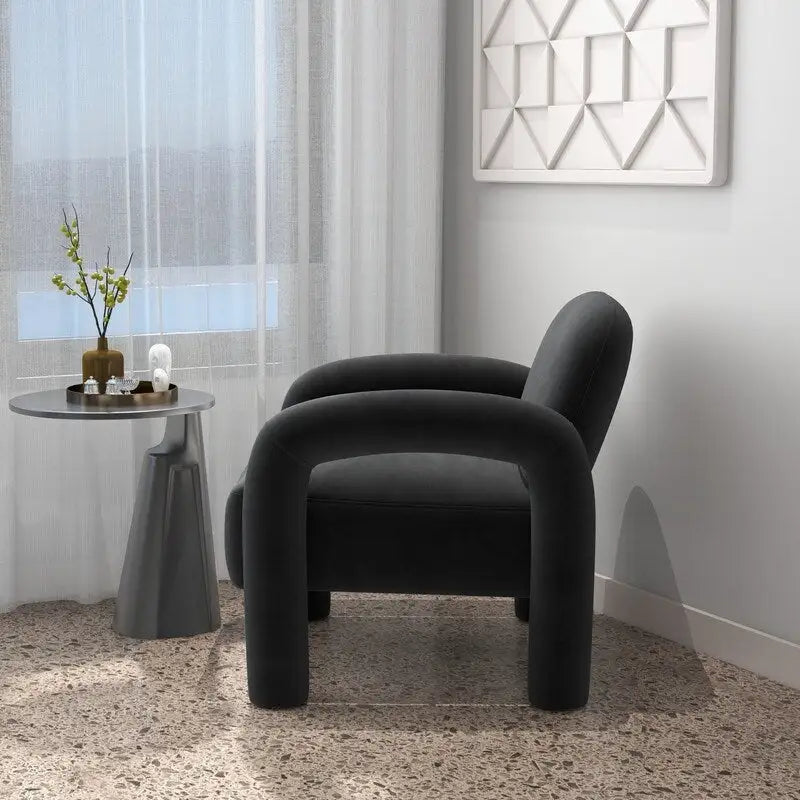 SEYNAR Mid-Century Modern Velvet Upholstered Accent Chair for Living Room