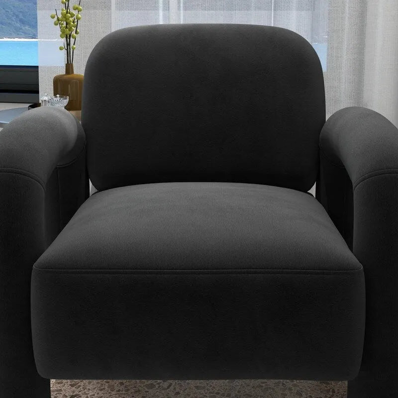 SEYNAR Mid-Century Modern Velvet Upholstered Accent Chair for Living Room