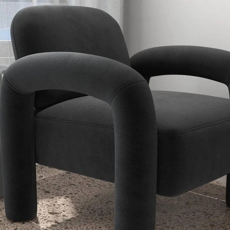 SEYNAR Mid-Century Modern Velvet Upholstered Accent Chair for Living Room