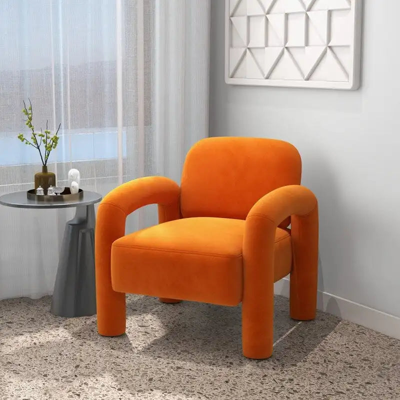 SEYNAR Mid-Century Modern Velvet Upholstered Accent Chair for Living Room