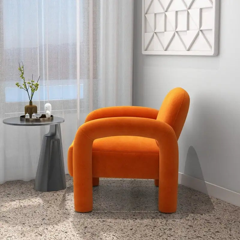 SEYNAR Mid-Century Modern Velvet Upholstered Accent Chair for Living Room