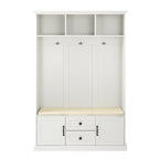 3-in-1 Design Hall Tree with 3 Hooks and Storage Bench - 47.24W x 70.9H x 15.74D
