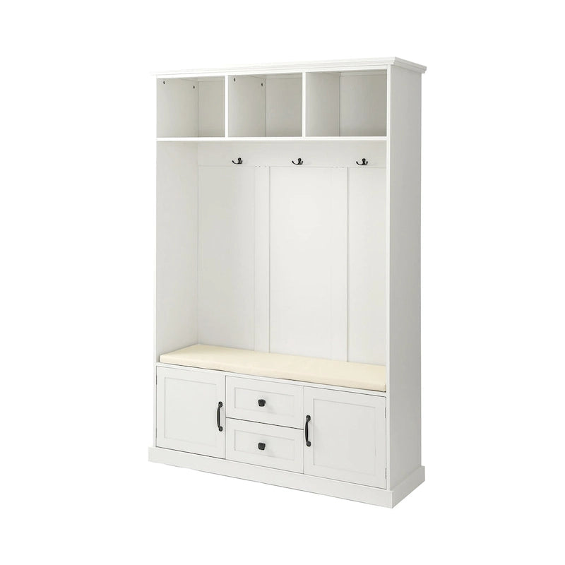 3-in-1 Design Hall Tree with 3 Hooks and Storage Bench - 47.24W x 70.9H x 15.74D