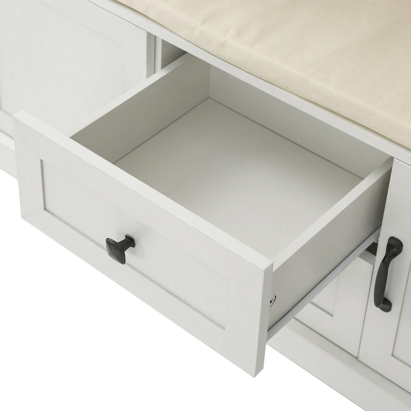 3-in-1 Design Hall Tree with 3 Hooks and Storage Bench - 47.24W x 70.9H x 15.74D