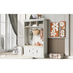 3-in-1 Design Hall Tree with 3 Hooks and Storage Bench - 47.24W x 70.9H x 15.74D