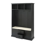3-in-1 Design Hall Tree with 3 Hooks and Storage Bench - 47.24W x 70.9H x 15.74D