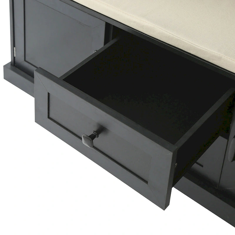 3-in-1 Design Hall Tree with 3 Hooks and Storage Bench - 47.24W x 70.9H x 15.74D