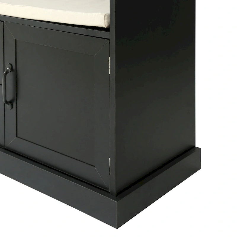 3-in-1 Design Hall Tree with 3 Hooks and Storage Bench - 47.24W x 70.9H x 15.74D