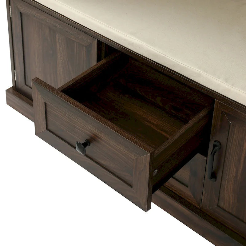 3-in-1 Design Hall Tree with 3 Hooks and Storage Bench - 47.24W x 70.9H x 15.74D