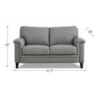 Hydeline Westcott Top Grain Leather Sofa Loveseat and Chair Set with Memory Foam and Springs