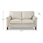 Hydeline Westcott Top Grain Leather Sofa Loveseat and Chair Set with Memory Foam and Springs