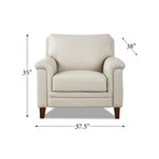 Hydeline Westcott Top Grain Leather Sofa Loveseat and Chair Set with Memory Foam and Springs