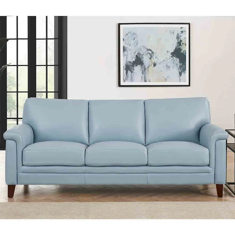 Hydeline Westcott Top Grain Leather Sofa Loveseat and Chair Set with Memory Foam and Springs