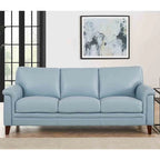 Hydeline Westcott Top Grain Leather Sofa Loveseat and Chair Set with Memory Foam and Springs