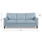 Hydeline Westcott Top Grain Leather Sofa Loveseat and Chair Set with Memory Foam and Springs