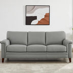 Hydeline Westcott Top Grain Leather Sofa Loveseat and Chair Set with Memory Foam and Springs