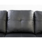 Irine Faux Leather Sectional Sofa with Ottoman - 98W x 71D x 33H