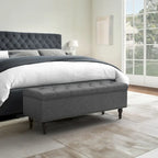 COZYMAN Tufted Storage Bench, Upholstered Ottoman with Storage - 50.8 W X 17.1 D X 18.3 H