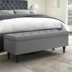 COZYMAN Tufted Storage Bench, Upholstered Ottoman with Storage - 50.8 W X 17.1 D X 18.3 H