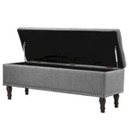 COZYMAN Tufted Storage Bench, Upholstered Ottoman with Storage - 50.8 W X 17.1 D X 18.3 H