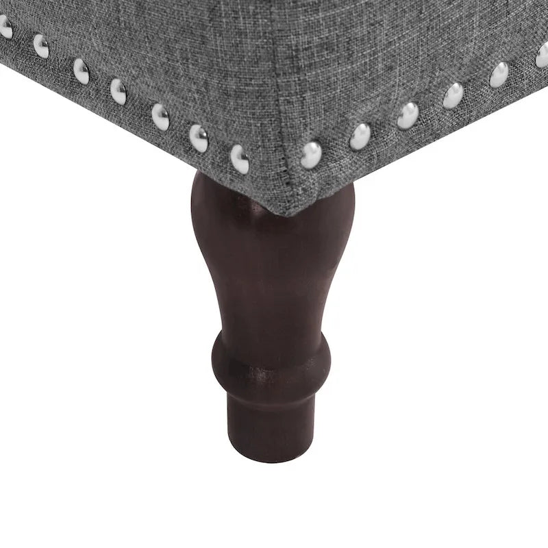 COZYMAN Tufted Storage Bench, Upholstered Ottoman with Storage - 50.8 W X 17.1 D X 18.3 H