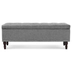COZYMAN Tufted Storage Bench, Upholstered Ottoman with Storage - 50.8 W X 17.1 D X 18.3 H