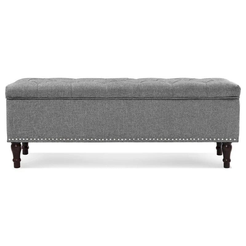 COZYMAN Tufted Storage Bench, Upholstered Ottoman with Storage - 50.8 W X 17.1 D X 18.3 H