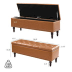 COZYMAN Tufted Storage Bench, Upholstered Ottoman with Storage - 50.8 W X 17.1 D X 18.3 H