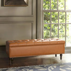 COZYMAN Tufted Storage Bench, Upholstered Ottoman with Storage - 50.8 W X 17.1 D X 18.3 H