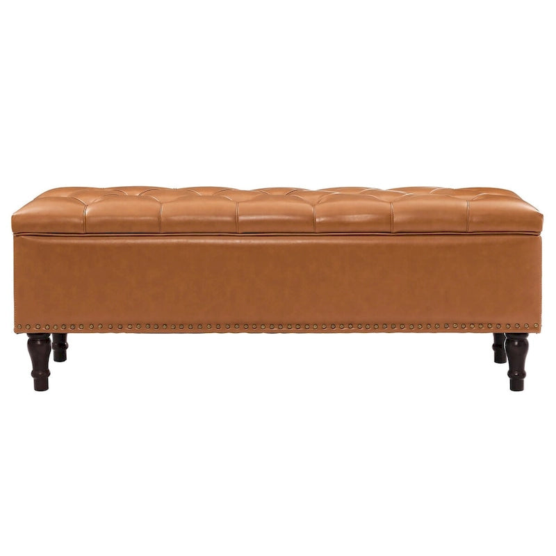 COZYMAN Tufted Storage Bench, Upholstered Ottoman with Storage - 50.8 W X 17.1 D X 18.3 H