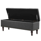 COZYMAN Tufted Storage Bench, Upholstered Ottoman with Storage - 50.8 W X 17.1 D X 18.3 H