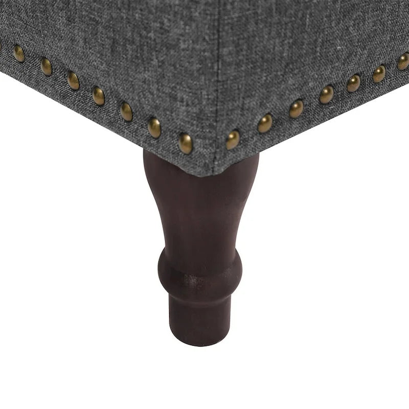 COZYMAN Tufted Storage Bench, Upholstered Ottoman with Storage - 50.8 W X 17.1 D X 18.3 H