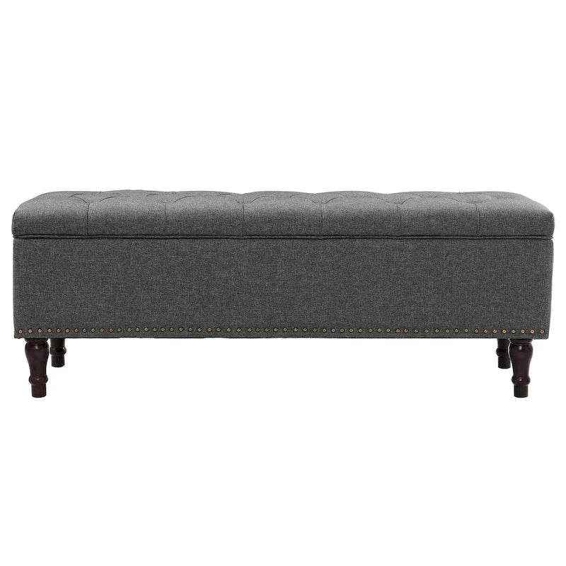 COZYMAN Tufted Storage Bench, Upholstered Ottoman with Storage - 50.8 W X 17.1 D X 18.3 H