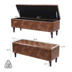 COZYMAN Tufted Storage Bench, Upholstered Ottoman with Storage - 50.8 W X 17.1 D X 18.3 H