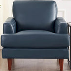 Ivy Living Cassia Top Grain Leather Chair With Feather, Memory Foam and Springs