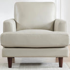 Ivy Living Cassia Top Grain Leather Chair With Feather, Memory Foam and Springs