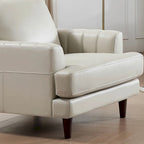 Ivy Living Cassia Top Grain Leather Chair With Feather, Memory Foam and Springs