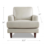 Ivy Living Cassia Top Grain Leather Chair With Feather, Memory Foam and Springs
