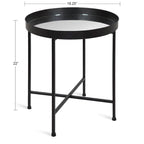 Kate and Laurel Celia Round Metal Side Table - 18.25x18.25x22