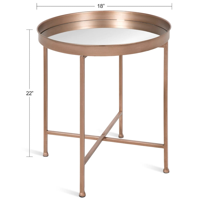 Kate and Laurel Celia Round Metal Side Table - 18.25x18.25x22