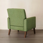 LUE BONA Linen and Walnut Legs Mid Century Modern Button Tufted Accent Chair - 29.53 H X 30 W X 33.07 D