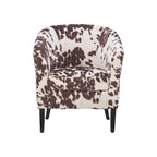 Andrew Barrel Brown and White Cow Print Club Chair