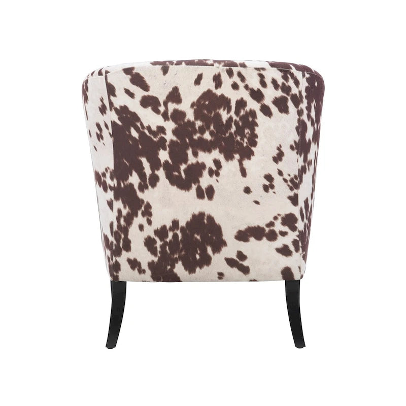Andrew Barrel Brown and White Cow Print Club Chair